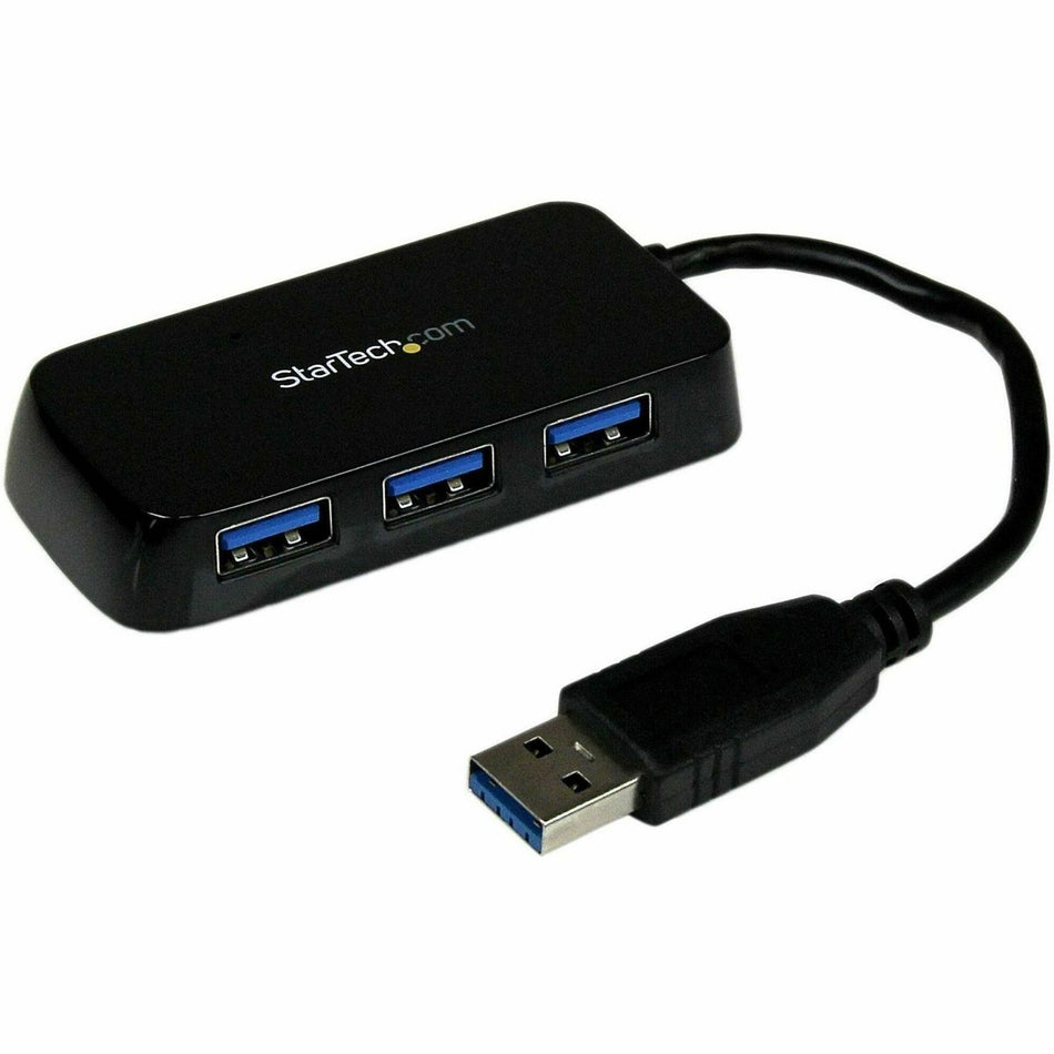 StarTech.com Portable 4 Port SuperSpeed Mini USB 3.0 Hub - 5Gbps - Black - ST4300MINU3B