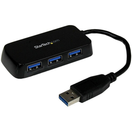 StarTech.com Portable 4 Port SuperSpeed Mini USB 3.0 Hub - 5Gbps - Black - ST4300MINU3B