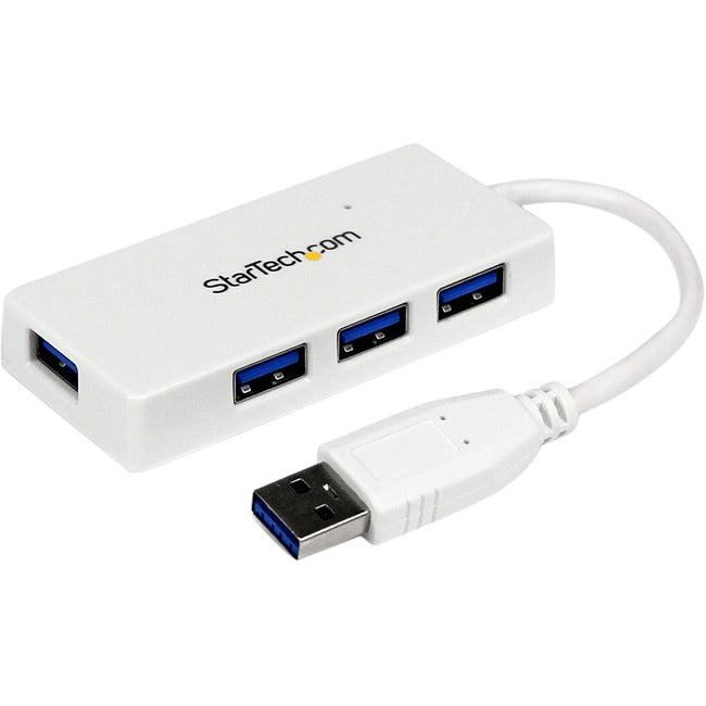 StarTech.com Portable 4 Port SuperSpeed Mini USB 3.0 Hub - 5Gbps - White - ST4300MINU3W