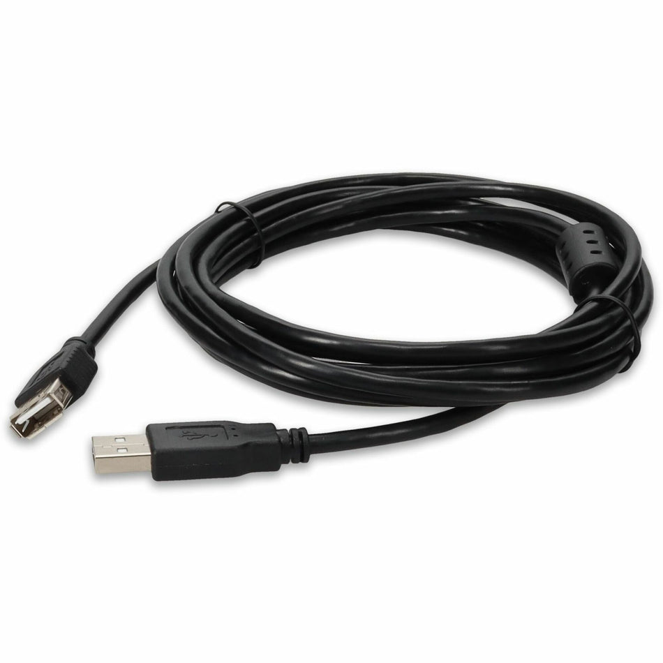 AddOn 10ft USB 2.0 (A) Male to Female Black Cable - USBEXTAA10FB