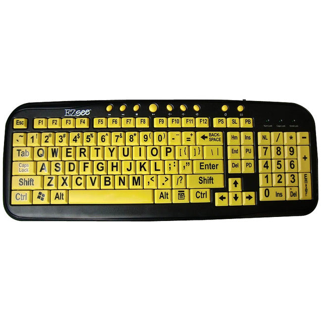 DataCal Ezsee Low Vision Keyboard Large Print Yellow Keys - CD-1038