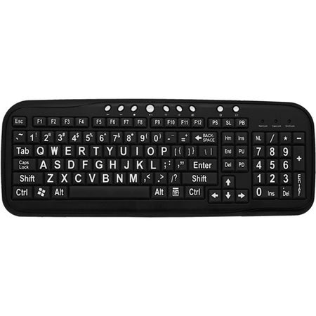 DataCal Ezsee Low Vision Keyboard Large White Print Black Keys - CD-1039