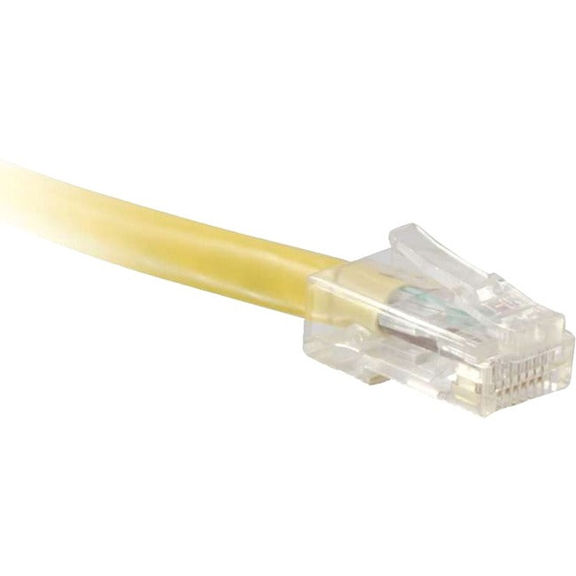 ENET Cat5e Yellow 7 Foot Non-Booted (No Boot) (UTP) High-Quality Network Patch Cable RJ45 to RJ45 - 7Ft - C5E-YL-NB-7-ENC