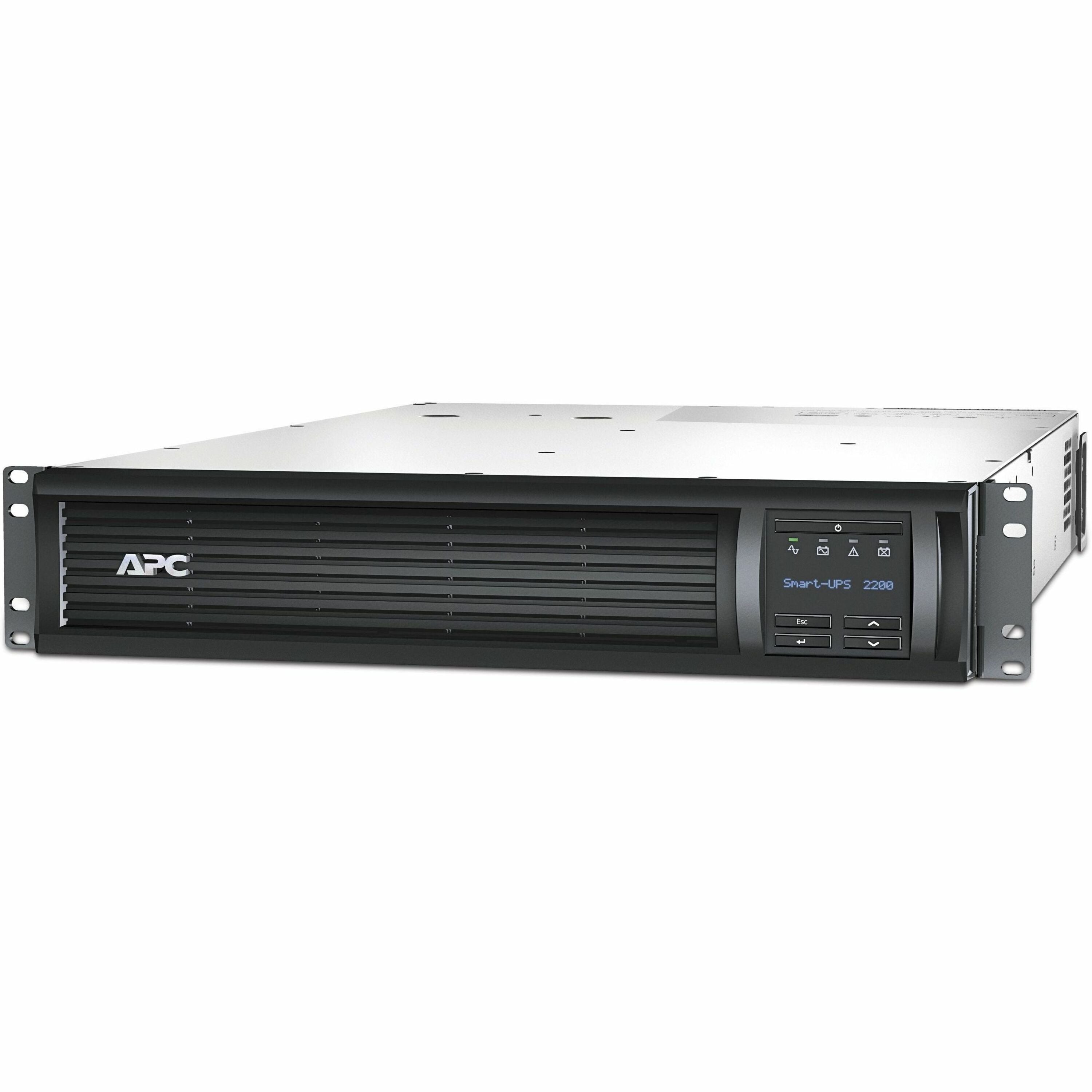 APC Smart-UPS, Line Interactive, 2200VA, Rackmount 2U, 120V, 6x NEMA 5-15R+2x NEMA 5-20R outlets, SmartSlot, AVR, LCD [TAA] - SMT2200RMUS