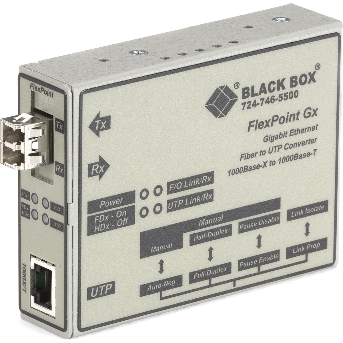 Black Box FlexPoint Modular Media Converter Gigabit Ethernet Multimode 850nm 220m LC - LMC1012A
