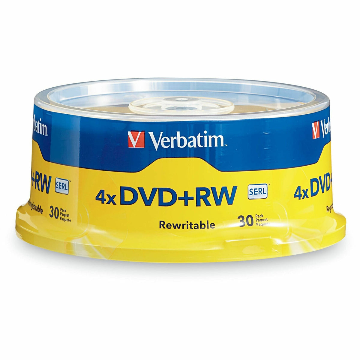 Verbatim 94834 DVD Rewritable Media - DVD+RW - 4x - 4.70 GB - 30 / Pack - Silver - 94834