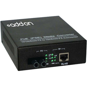 AddOn 10/100Base-TX(RJ-45) to 100Base-FX(ST) MMF 1310nm 2km POE Media Converter - ADD-FMCP-FX-ST