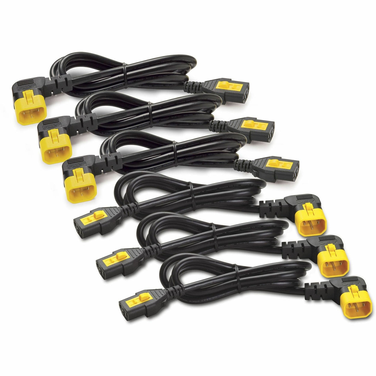 APC NetShelter Power Cord Kit (6 ea), Locking, C13 to C14 (90 Degree), 1.2m, North America - AP8704R-NA