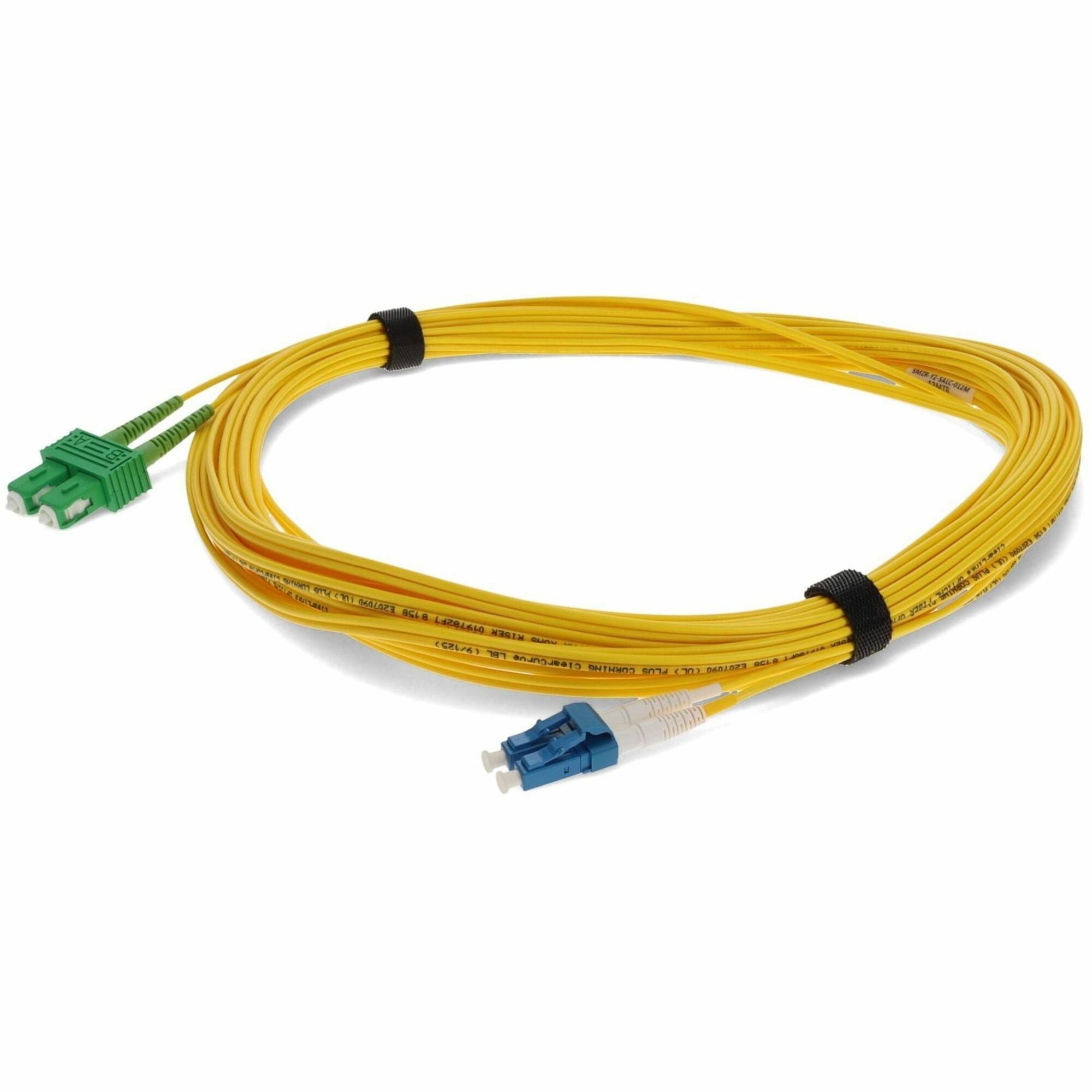 AddOn 20m ASC to LC Yellow OS2 Duplex OFNR (Riser-Rated) SMF Fiber Patch Cable - ADD-ASC-LC-20M9SMF
