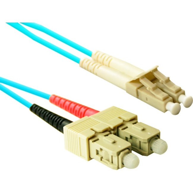 ENET 1M SC/LC Duplex Multimode 50/125 10Gb OM3 or Better Aqua Fiber Patch Cable 1 meter SC-LC Individually Tested - SCLC-10G-1M-ENC