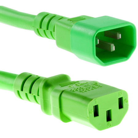 Unirise 1ft Power Cord C13-C14 Green - PWRC13C1401FGRN