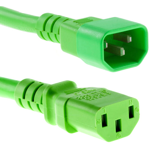 Unirise 1ft Power Cord C13-C14 Green - PWRC13C1401FGRN