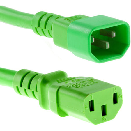 Unirise 3ft Power Cord C13-C14 Green - PWRC13C1403FGRN