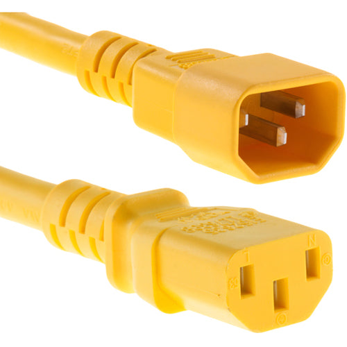 Unirise 1ft Power Cord C13-C14 Yellow - PWRC13C1402FYLW
