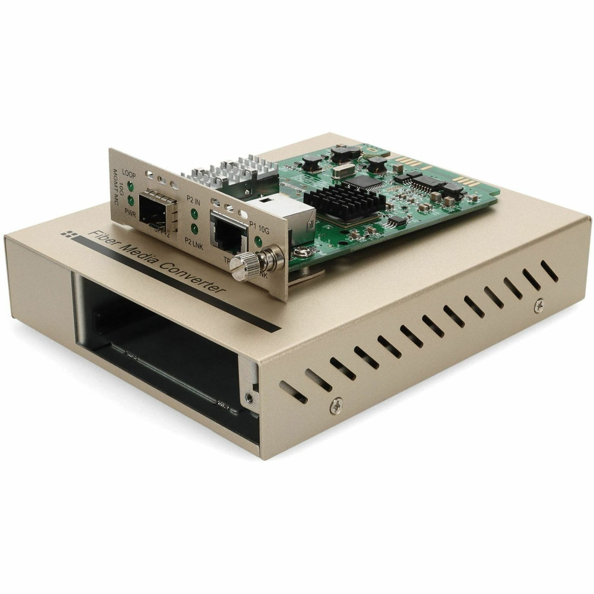 AddOn 10GBase-T RJ-45 & SFP+ Slot Standalone Media Converter Card Kit - ADD-MCC10GRJSFP-SK