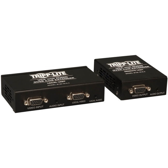 Tripp Lite by Eaton VGA over Cat5/6 Extender Kit, Box-Style Transmitter/Receiver for Video/Audio, Up to 1000 ft. (305 m), TAA - B130-101A-2