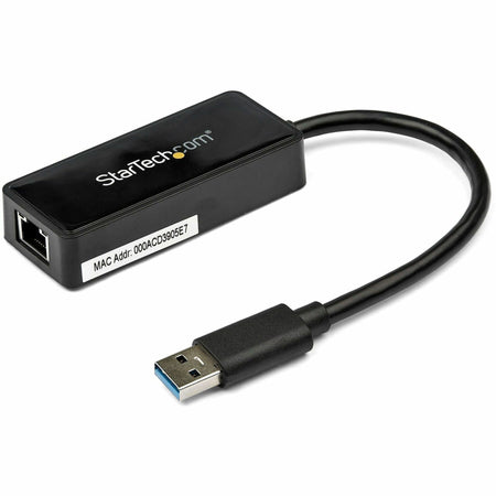 StarTech.com USB 3.0 to Gigabit Ethernet Adapter NIC w/ USB Port - Black - USB31000SPTB