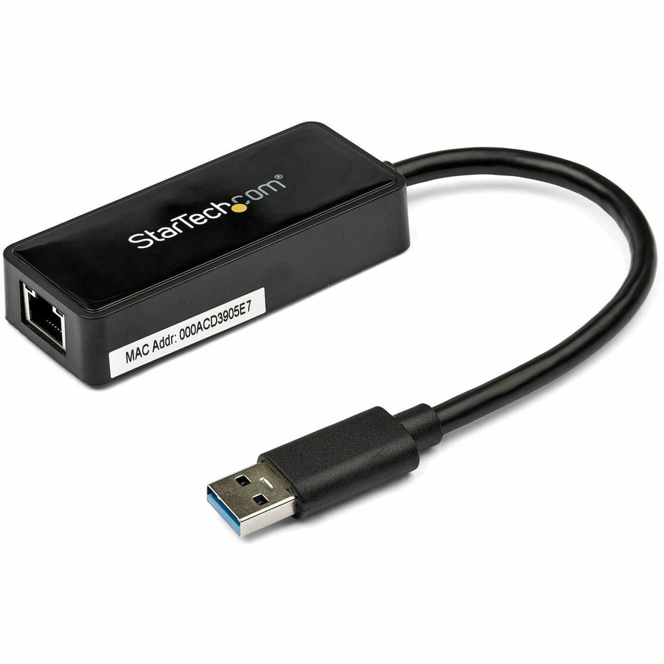 StarTech.com USB 3.0 to Gigabit Ethernet Adapter NIC w/ USB Port - Black - USB31000SPTB