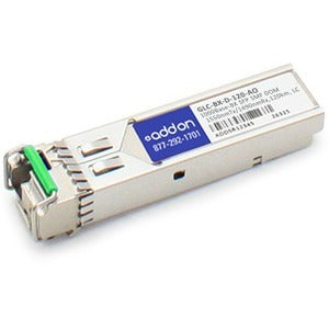 AddOn Cisco GLC-BX-D-120 Compatible TAA Compliant 1000Base-BX SFP Transceiver (SMF, 1550nmTx/1490nmRx, 120km, LC, DOM) - GLC-BX-D-120-AO