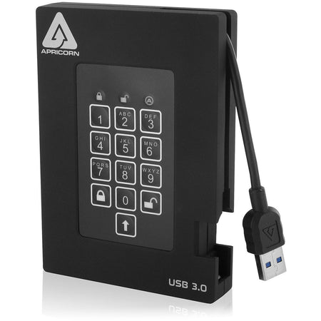 Apricorn Aegis Padlock A25-3PL256-1000F 1 TB Portable Rugged Hard Drive - External - A25-3PL256-1000F