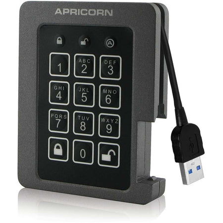 Apricorn Aegis Padlock ASSD-3PL256-480F 480 GB Rugged Solid State Drive - External - ASSD-3PL256-480F