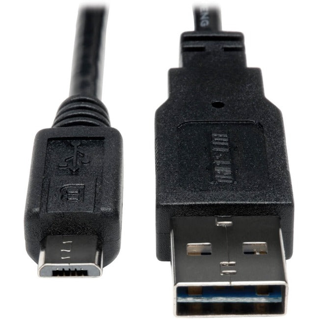 Eaton Tripp Lite Series Universal Reversible USB 2.0 Cable (Reversible A to 5Pin Micro B M/M), 3 ft. (0.91 m) - UR050-003