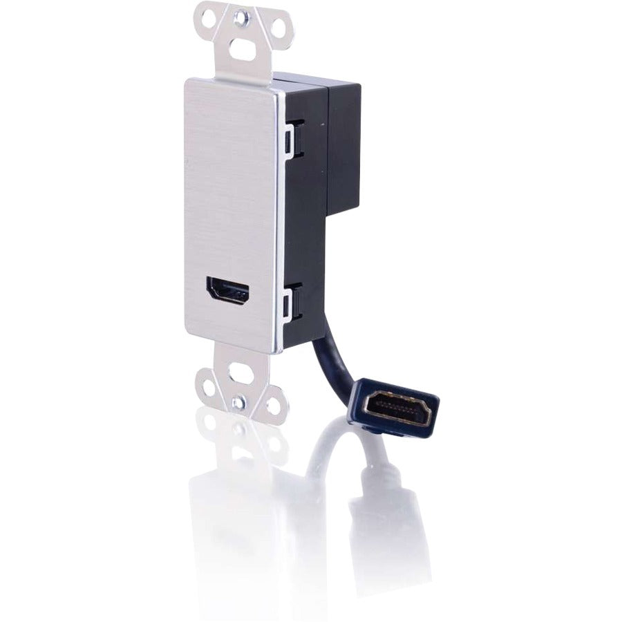 C2G HDMI Pass Through Decorative Wall Plate - Aluminum - 41042