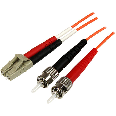 StarTech.com 1m Fiber Optic Cable - Multimode Duplex 50/125 - OFNP Plenum - LC/ST - OM2 - LC to ST Fiber Patch Cable - 50FIBPLCST1