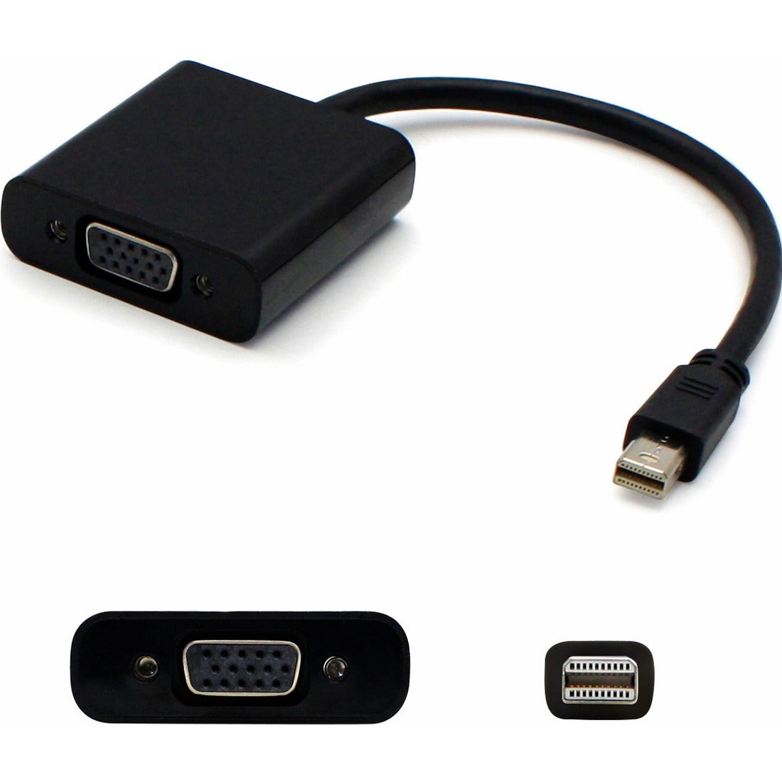 5PK Mini-DisplayPort 1.1 Male to VGA Female Black Adapters Which Supports Intel Thunderbolt For Resolution Up to 1920x1200 (WUXGA) - MDP2VGAB-5PK