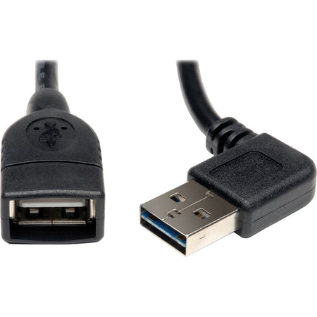 Tripp Lite by Eaton Universal Reversible USB 2.0 Extension Cable (Reversible Right/Left-Angle A to A M/F) 18-in. (45.72 cm) - UR024-18N-RA