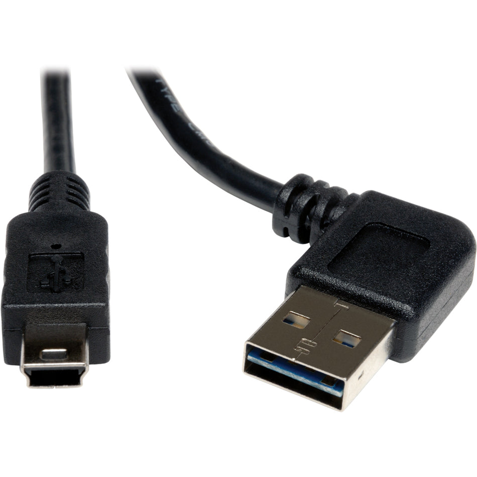 Eaton Tripp Lite Series Universal Reversible USB 2.0 Cable (Reversible Right/Left-Angle A to 5Pin Mini-B M/M), 6 ft. (1.83 m) - UR030-006-RA