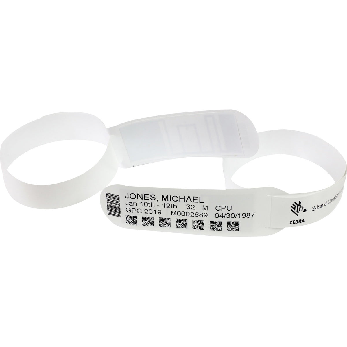 Zebra Z-Band UltraSoft Wristband Cartridge Kit (White) - 10015357K