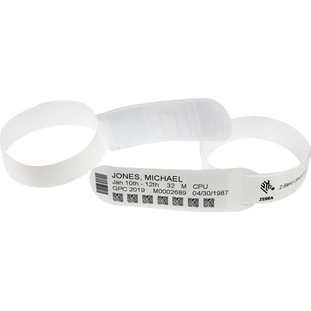 Zebra Z-Band UltraSoft Wristband Cartridge Kit (White) - 10015357K