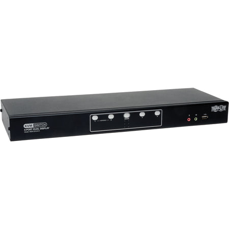 Eaton Tripp Lite Series 4-Port Dual Monitor DVI KVM Switch with Audio and USB 2.0 Hub, Cables included, TAA - B004-2DUA4-K
