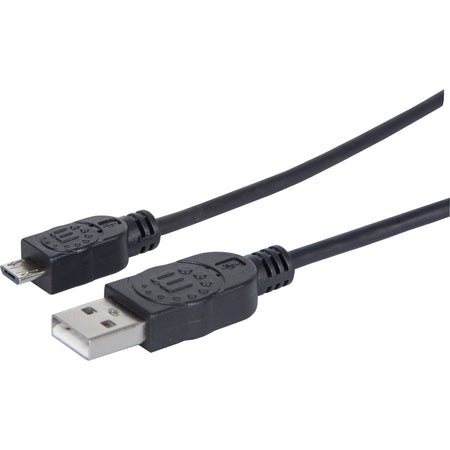 Manhattan Hi-Speed USB 2.0 A Male/Micro-B Male USB Device Cable, 3', Black - 307161