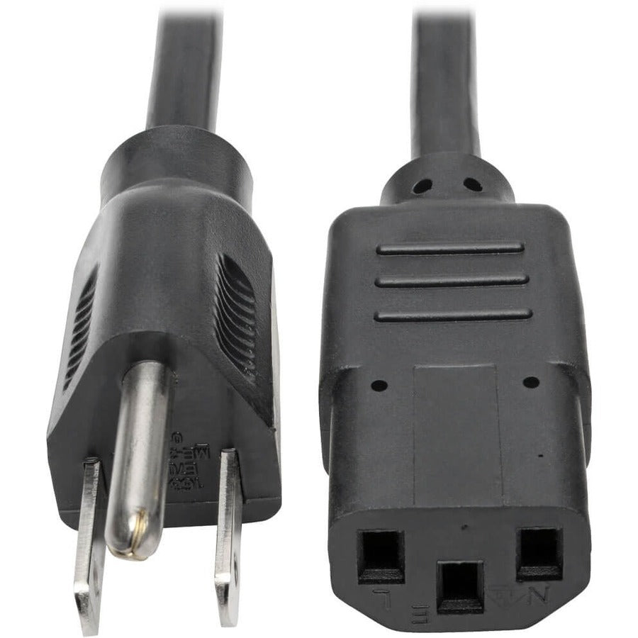 Tripp Lite by Eaton Computer Power Cord NEMA 5-15P to C13 - 10A 125V 18 AWG 1 ft. (0.31 m) Black - P006-001