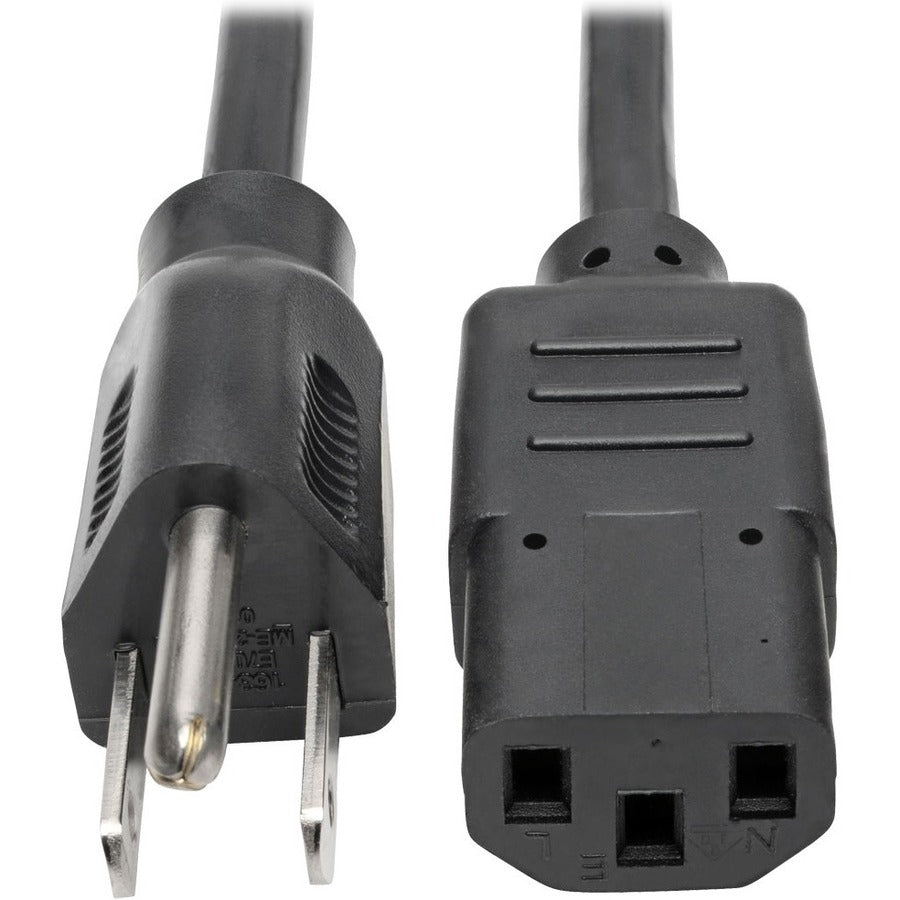 Tripp Lite by Eaton Desktop Computer AC Power Cable NEMA 5-15P to C13 - 13A 125V 16 AWG 8 ft. (2.43 m) Black - P006-008-13A