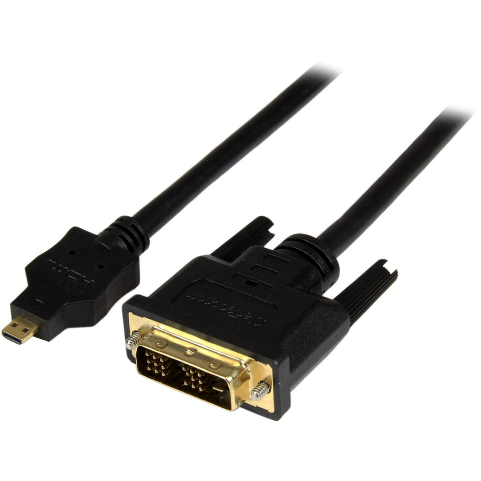 StarTech.com 6ft (2m) Micro HDMI to DVI Cable, Micro HDMI to DVI Adapter Cable, Micro HDMI Type-D to DVI-D Monitor/Display Converter Cord - HDDDVIMM2M