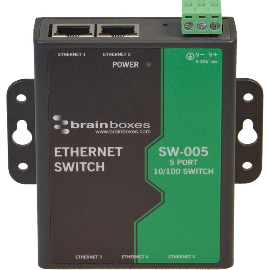 Brainboxes 5 Port Unmanaged Ethernet Switch Wall Mountable - SW-005