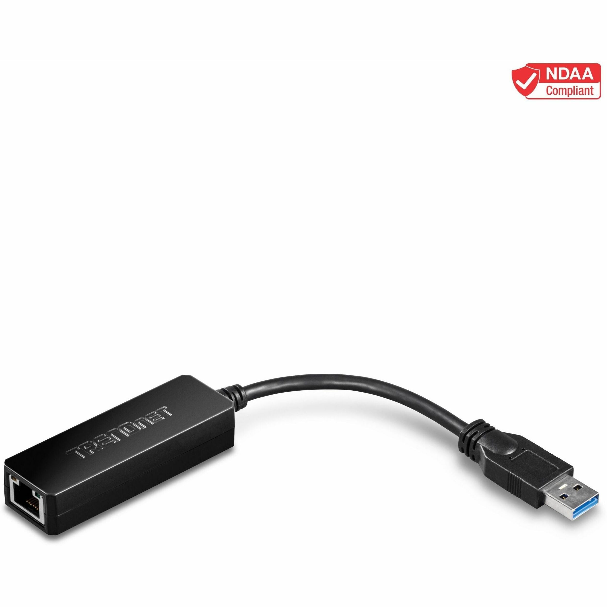 TRENDnet USB 3.0 To Gigabit Ethernet Adapter, Full Duplex 2Gbps Ethernet Speeds, Up To 1Gbps, USB-A, Windows & Mac Compatibility, USB Powered, Simple Setup, Black, TU3-ETG - TU3-ETG