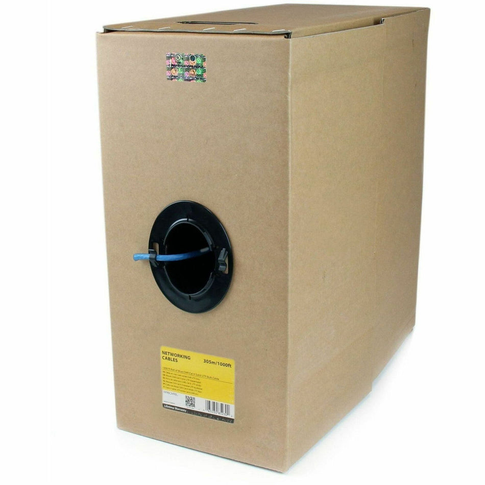 StarTech.com Bulk Cat 6 Ethernet Cable - 1000 ft. (304,8m) - Solid - CMR-Rated - Blue - TAA Compliant - WIR6CMRBL