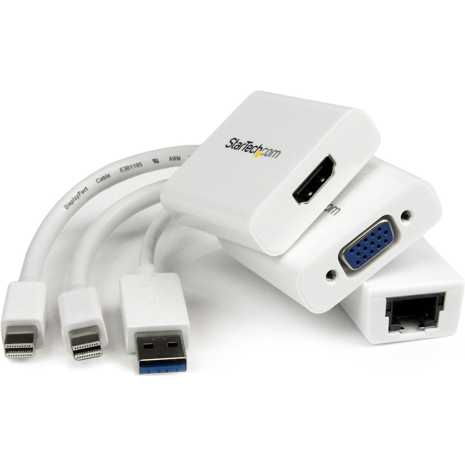 StarTech.com Macbook Air Accessories Kit - MDP to VGA / HDMI and USB 3.0 Gigabit Ethernet Adapter - MACAMDPGBK