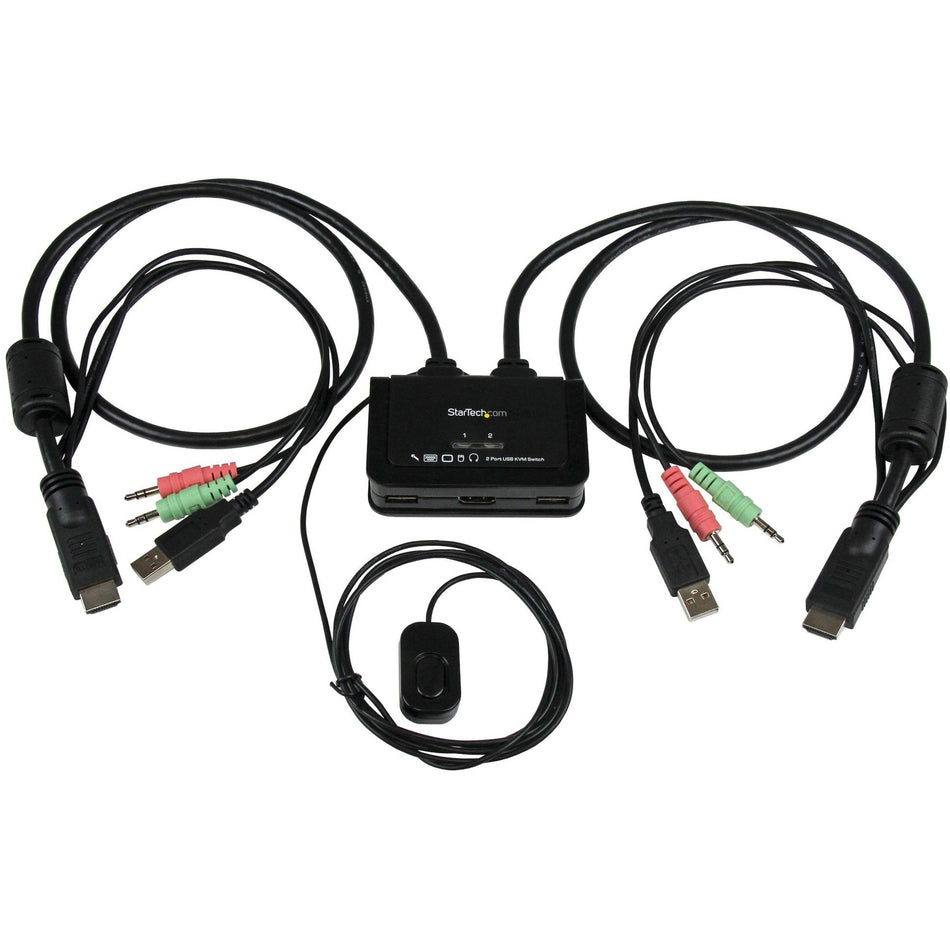 StarTech.com 2 Port USB HDMI Cable KVM Switch with Audio and Remote Switch &acirc;&euro;" USB Powered - SV211HDUA