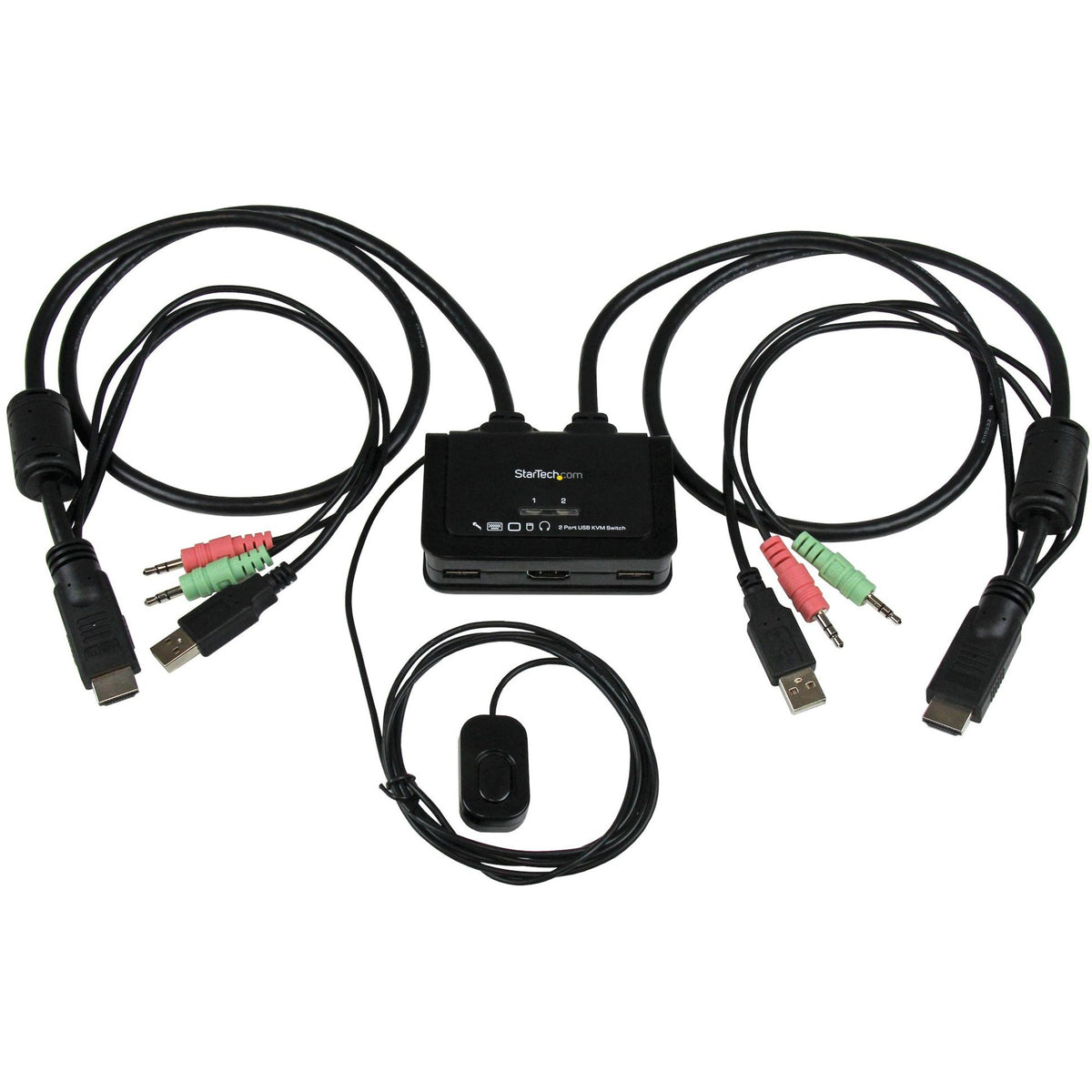 StarTech.com 2 Port USB HDMI Cable KVM Switch with Audio and Remote Switch? USB Powered - SV211HDUA