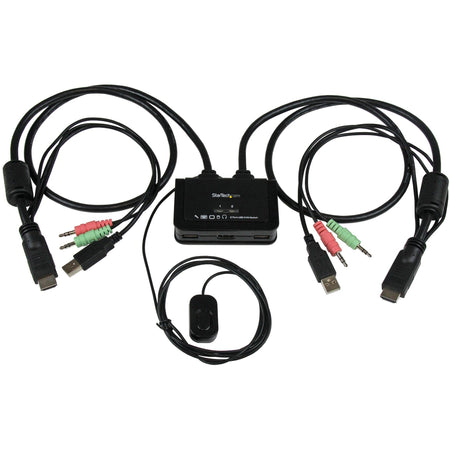 StarTech.com 2 Port USB HDMI Cable KVM Switch with Audio and Remote Switch? USB Powered - SV211HDUA