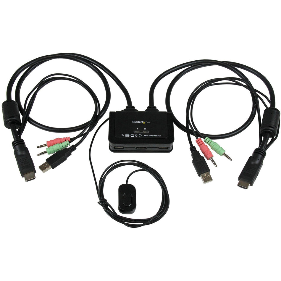 StarTech.com 2 Port USB HDMI Cable KVM Switch with Audio and Remote Switch? USB Powered - SV211HDUA