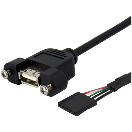 StarTech.com 3 ft Panel Mount USB Cable - USB A to Motherboard Header Cable F/F - USBPNLAFHD3