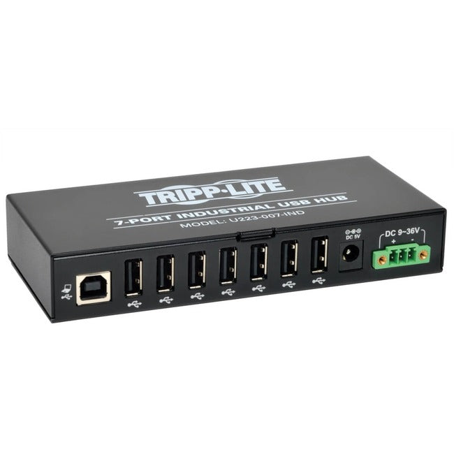 Tripp Lite by Eaton 7-Port Industrial-Grade USB 2.0 Hub - 15 kV ESD Immunity, Metal Housing, Mountable - U223-007-IND