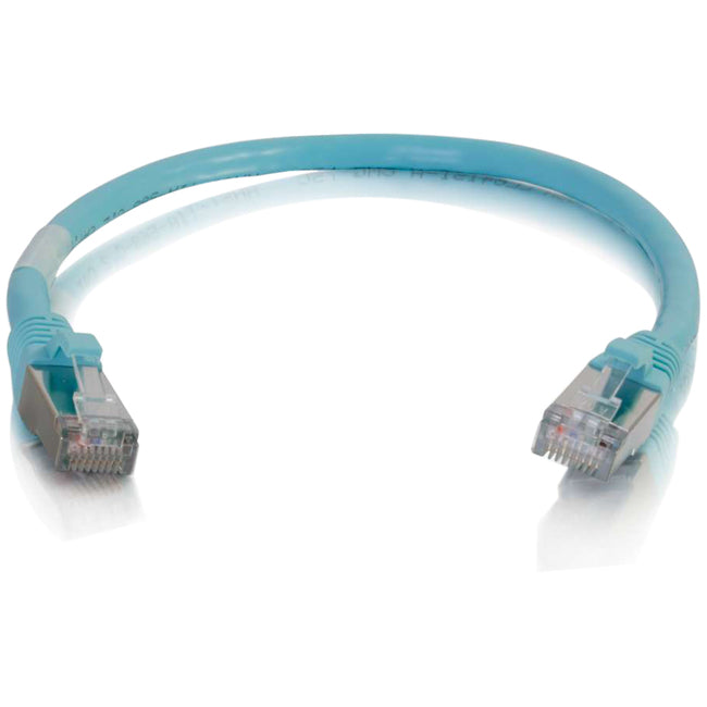 C2G 6in Cat6a Snagless Shielded (STP) Network Patch Cable - Aqua - 00977