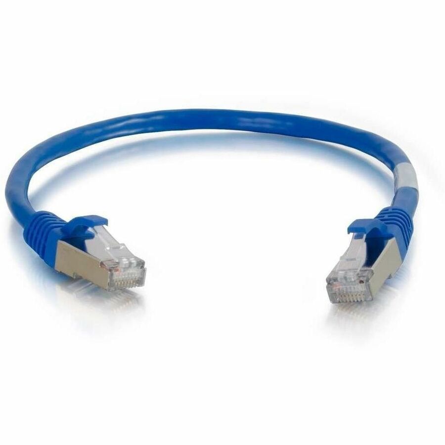 C2G 6in Cat6 Snagless Shielded (STP) Ethernet Cable - Cat6 Network Patch Cable - PoE - Blue - 00980